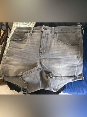 Madewell Gray Distressed Denim Shorts